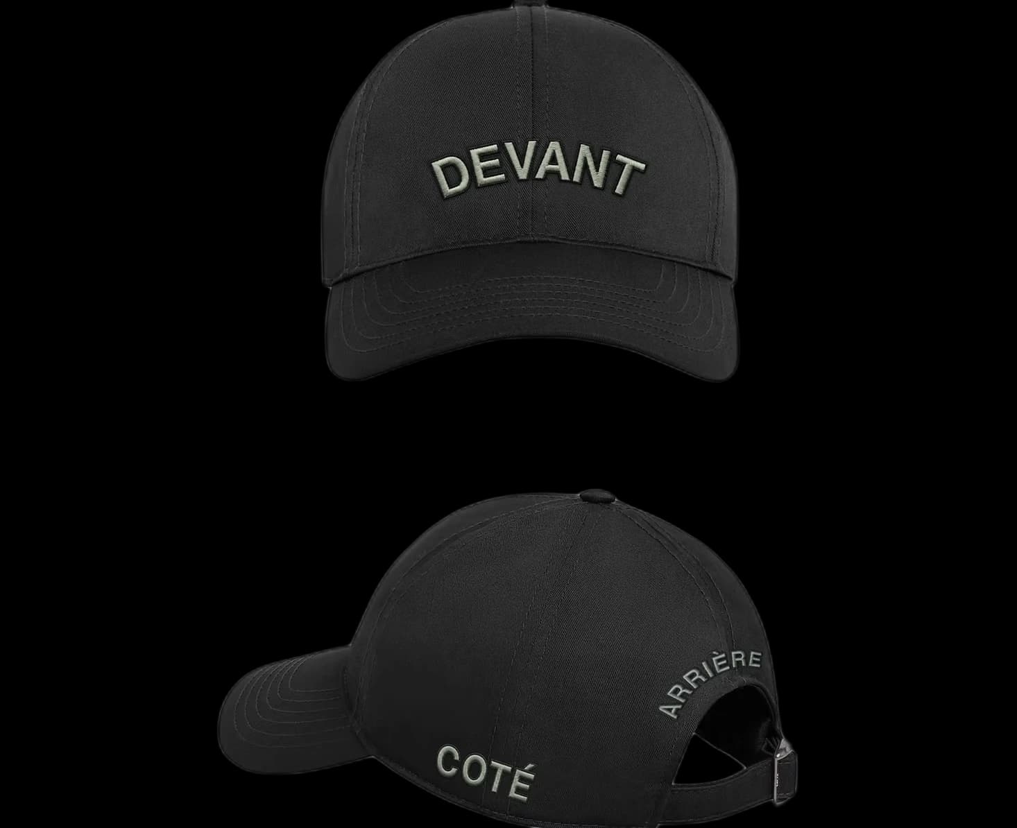 Placements broderie casquette : devant, arrière, côté — Paris Broderie