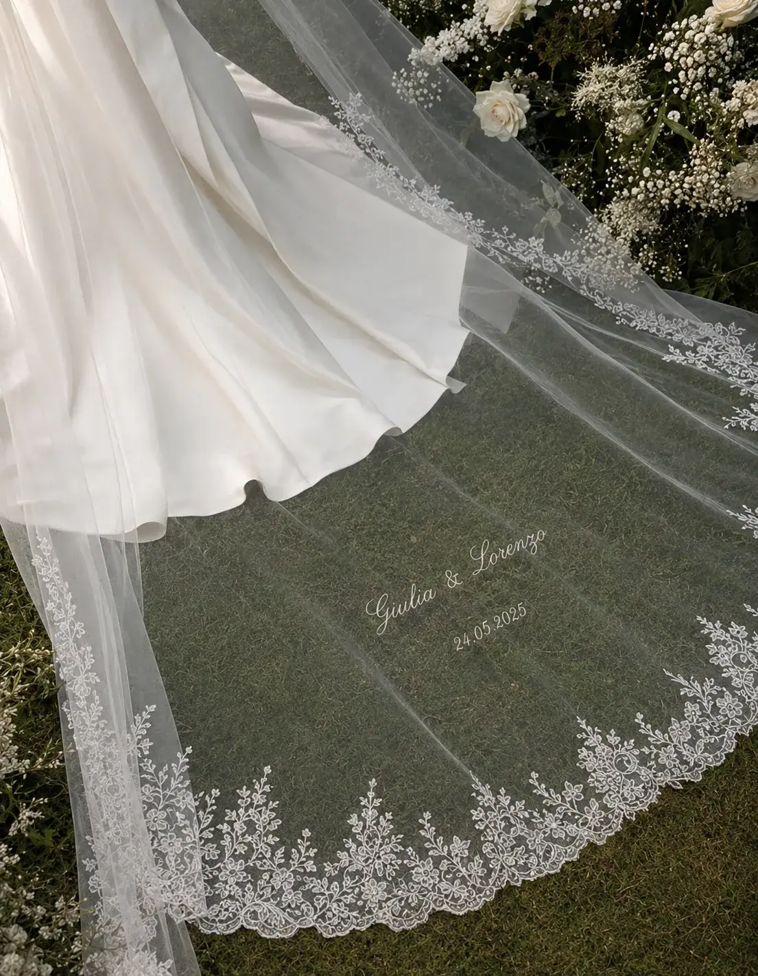 Voile de mariée brodé sur-mesure Paris — Paris Broderie